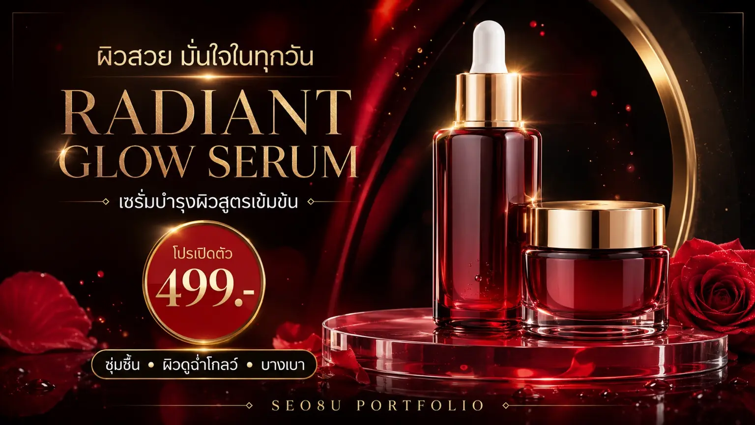 โฆษณาเซรั่ม Radiant Glow โดย SEO8U